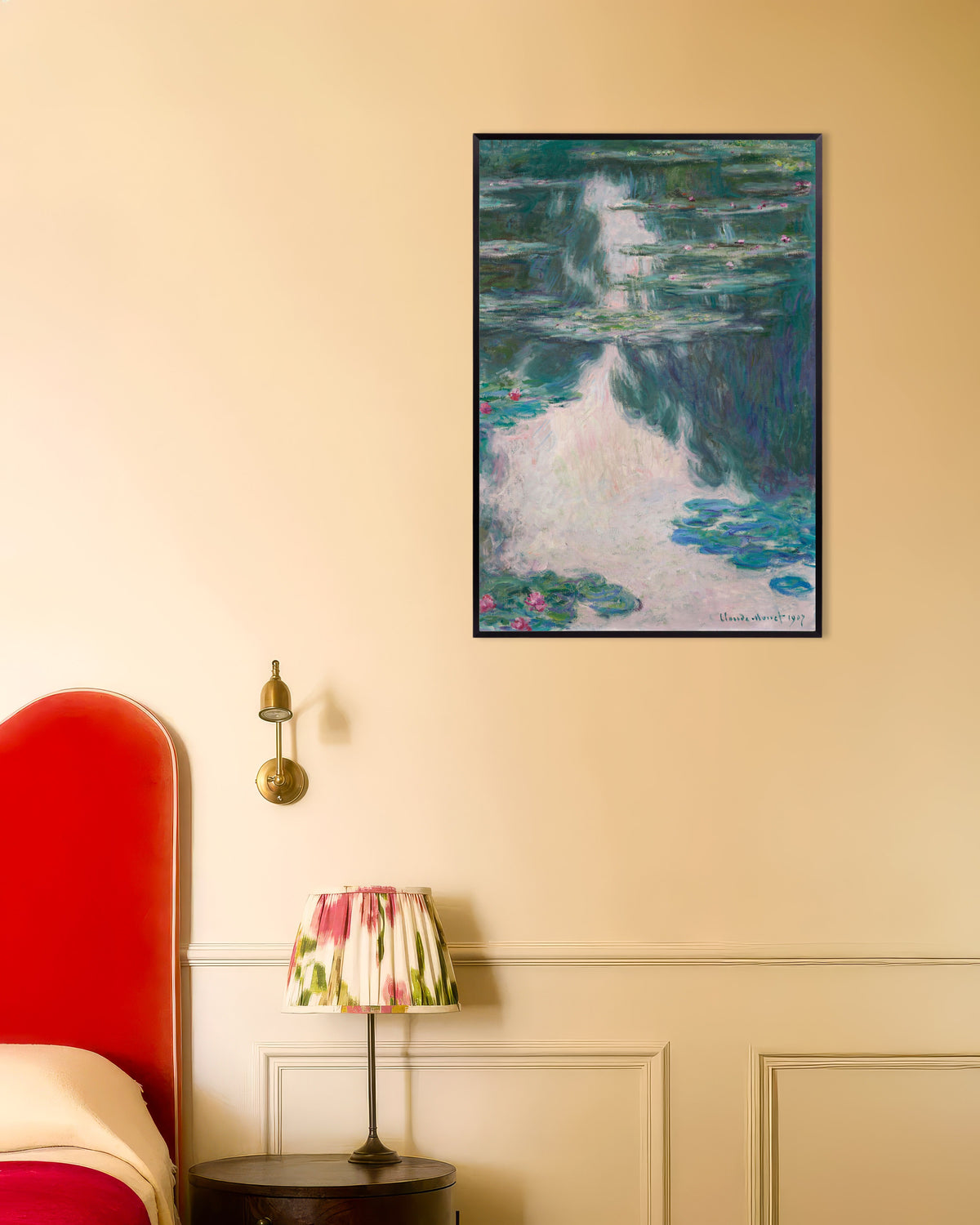 Claude Monet’n Lumpeet, harmaa sää (1907) -juliste metallikehyksessä