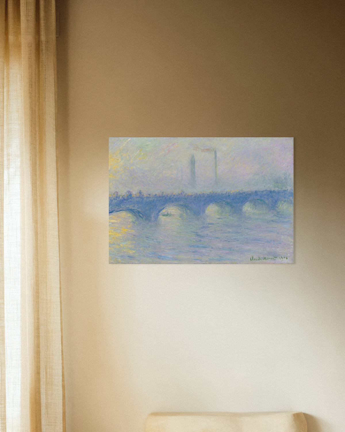 Claude Monet’n Waterloo Bridge, usvavaikutelma (1904) -juliste