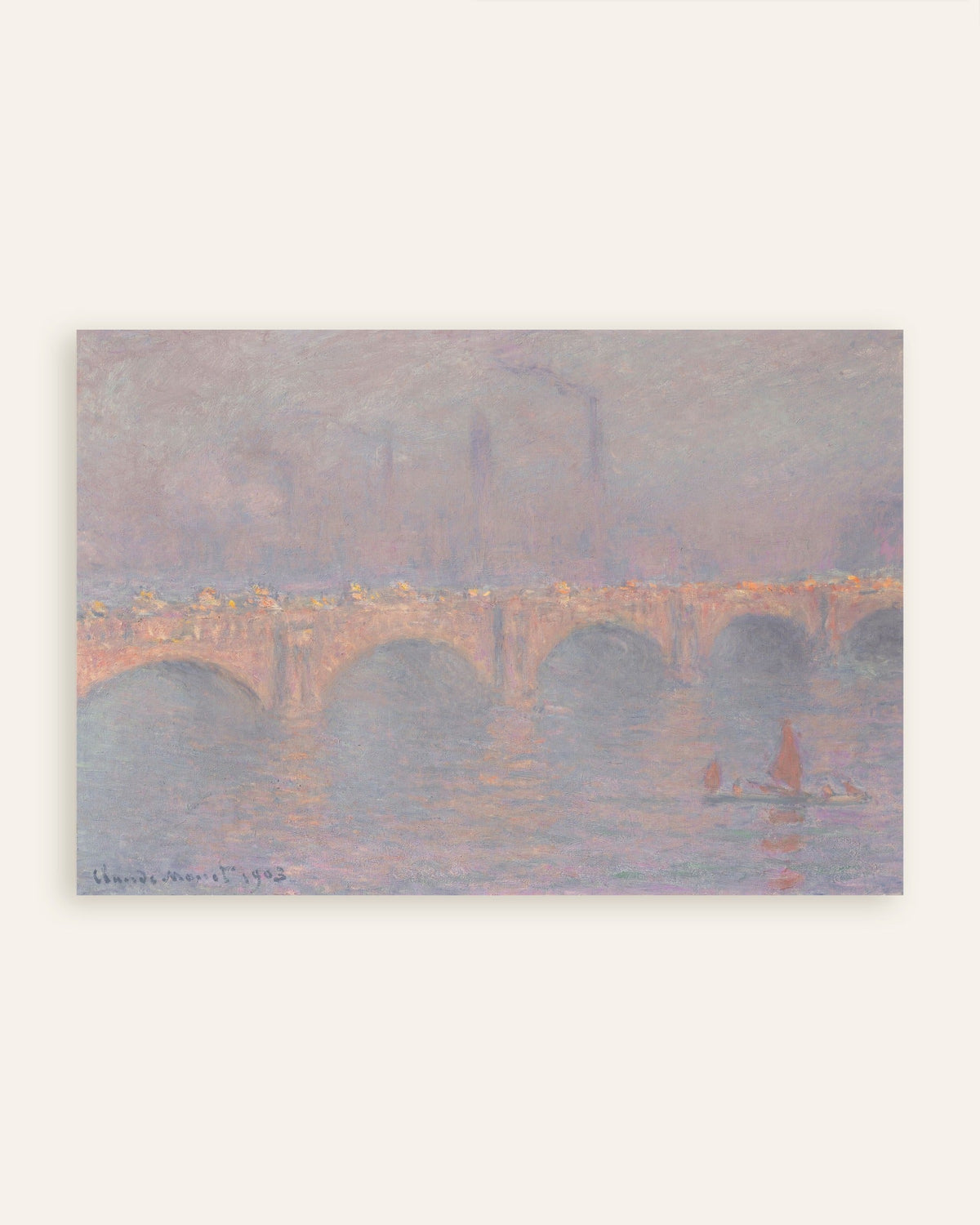 Claude Monet’n Waterloo Bridge, utuinen aurinko (1899–1903) -juliste, pienoiskuva