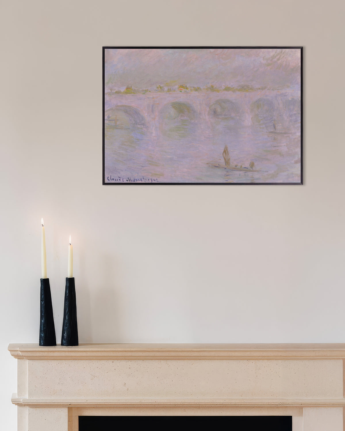 Claude Monet’n Waterloo Bridge, Lontoo (1902) -juliste metallikehyksessä