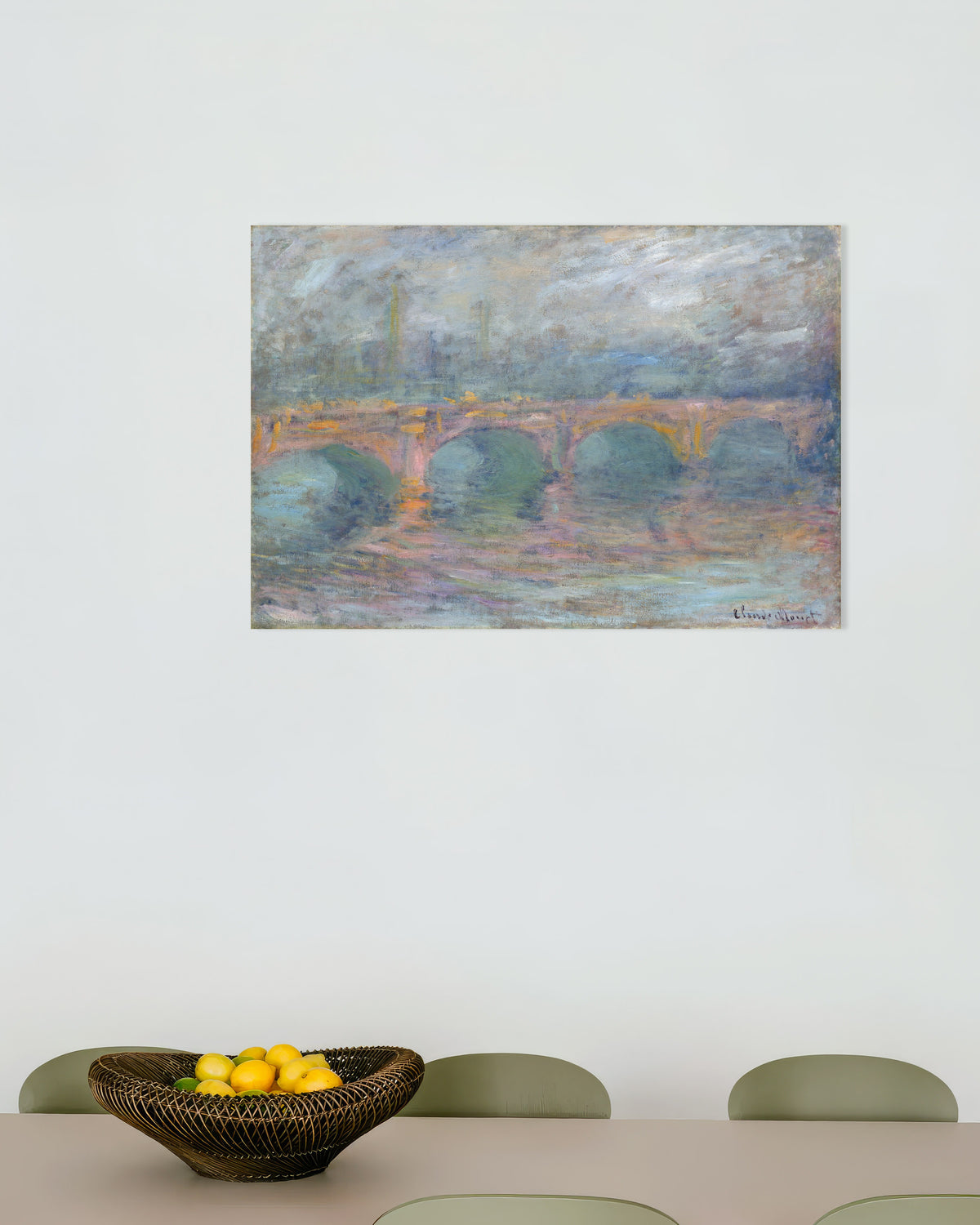 Claude Monet’n Waterloo Bridge, Lontoo, auringonlaskussa (1904) -juliste