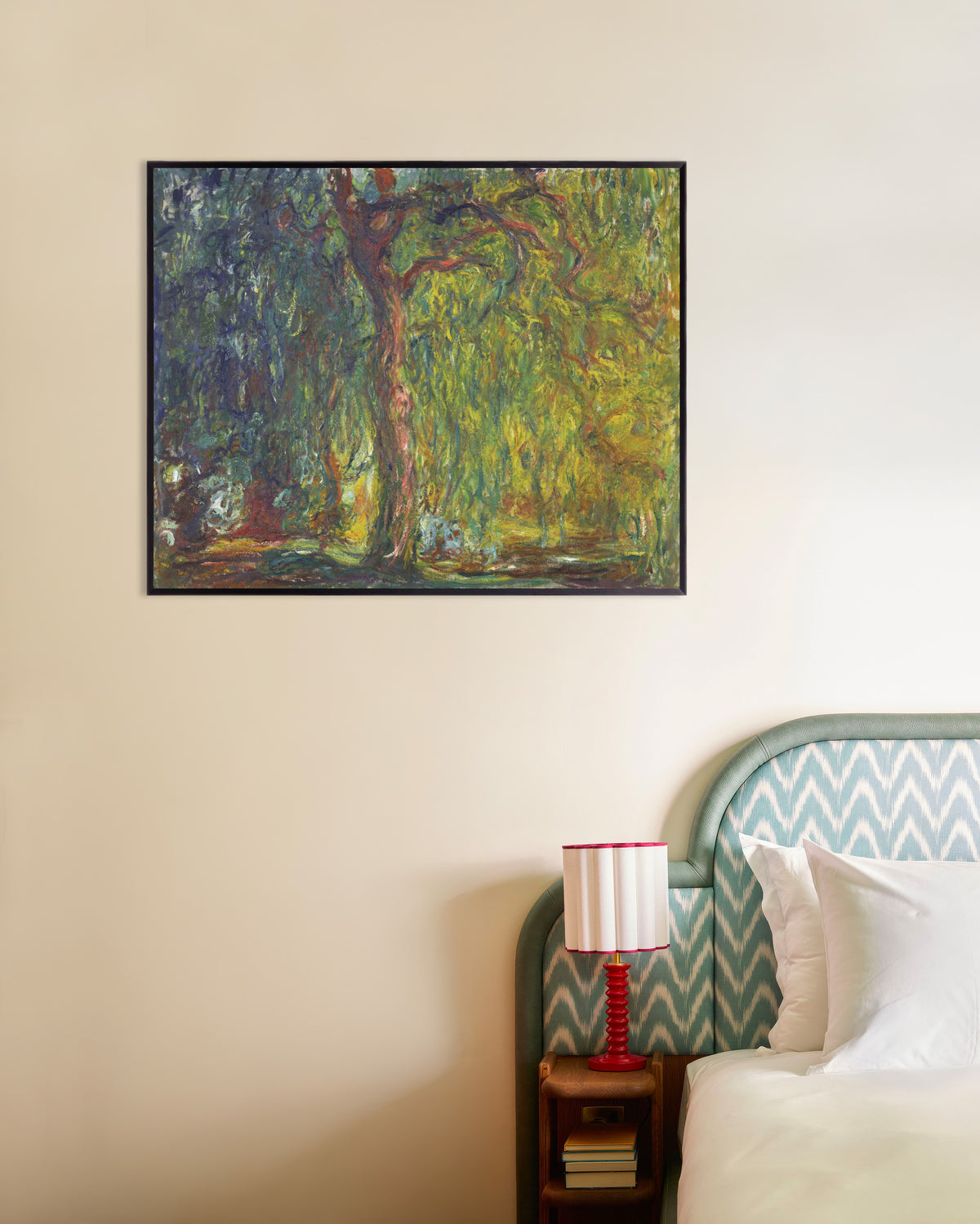 Claude Monet’n Riippapaju (1918–1919) -juliste metallikehyksessä