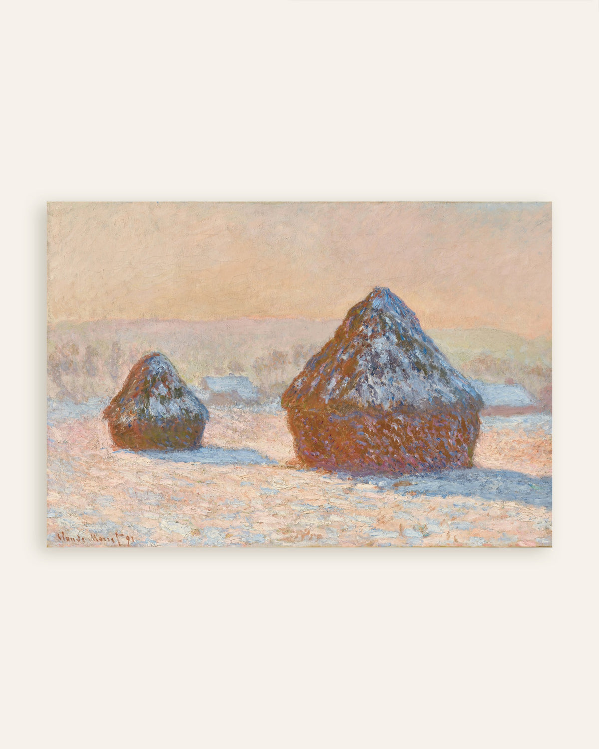 Claude Monet’n Viljasuovat, lumivaikutelma, aamu (1891) -juliste, pienoiskuva