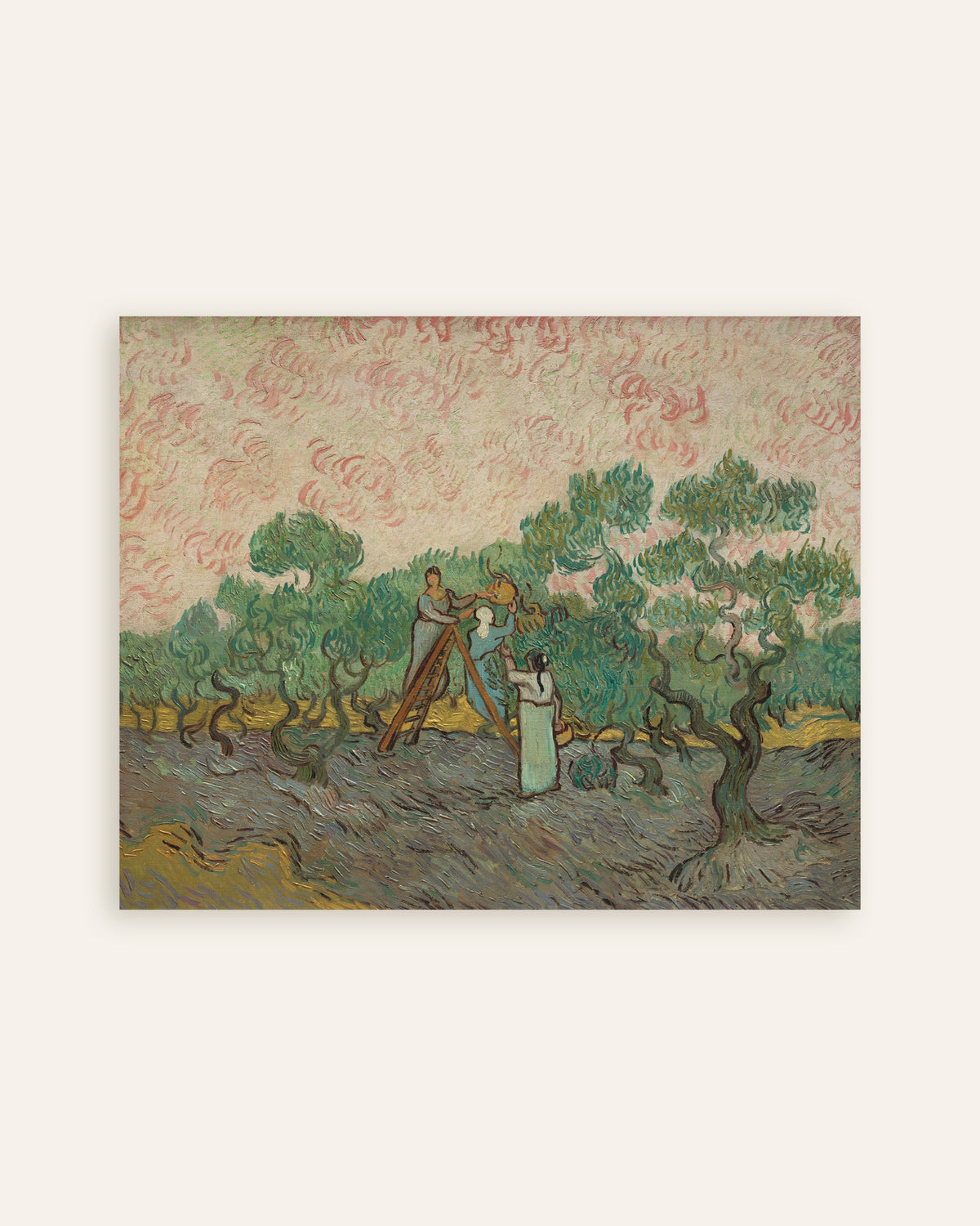 Juliste, Vincent van Goghin teos Naiset poimimassa oliiveja (1889), pikkukuva