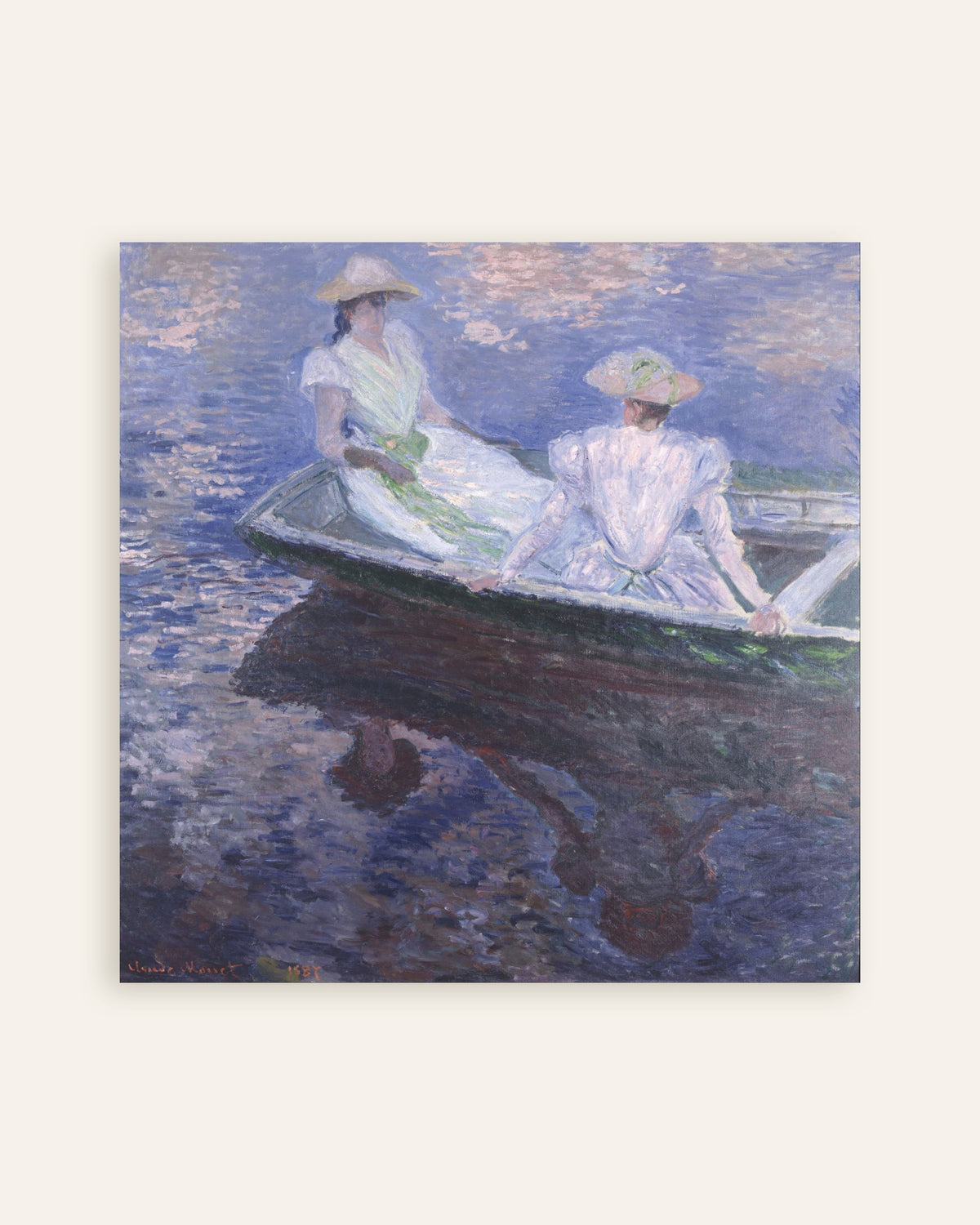 Claude Monet’n Nuoria tyttöjä veneessä (1887) -juliste, pienoiskuva